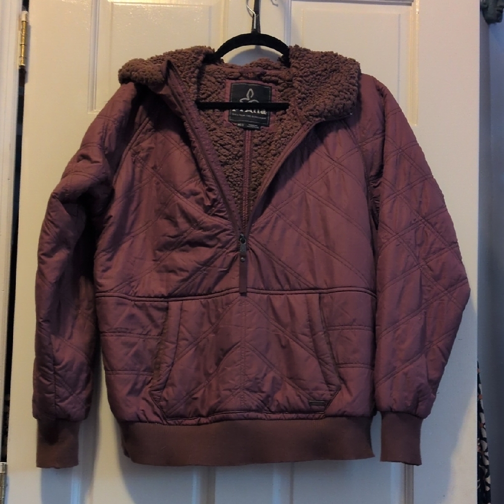 Prana Purple Quilted Puffer Jacket
